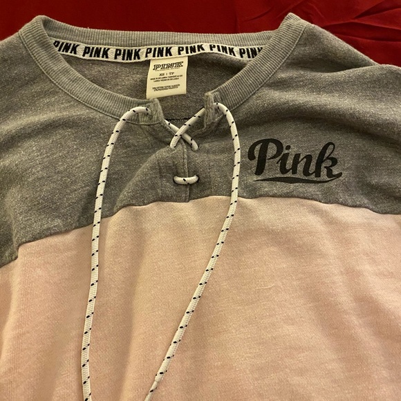 PINK lace up shirt - Picture 2 of 4